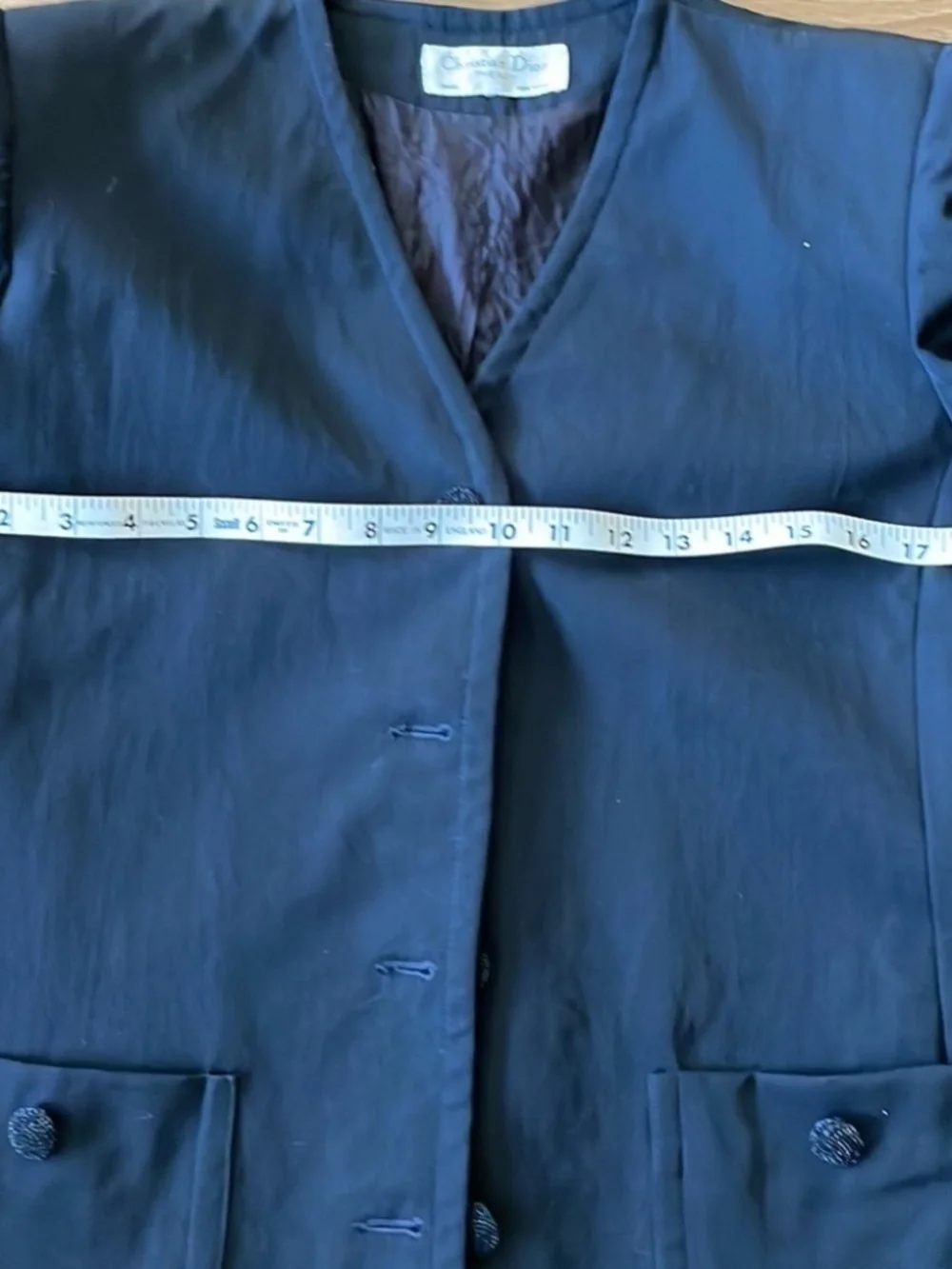 CHRISTIAN DIOR SIZE MEDIUM M NAVY BLUE BLAZER LOT5968